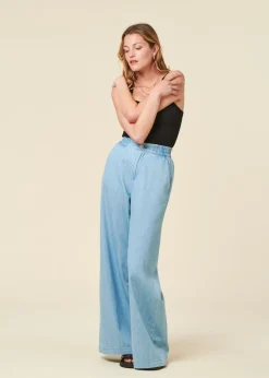 Pantalon en lin | bleu 