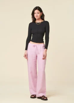 Pantalon en lin | rose "sjov - light orchid"