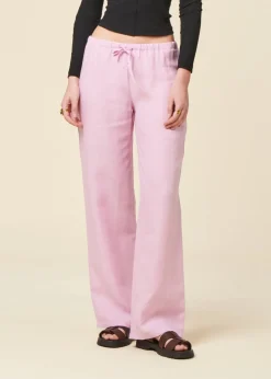 Pantalon en lin | rose "sjov - light orchid"