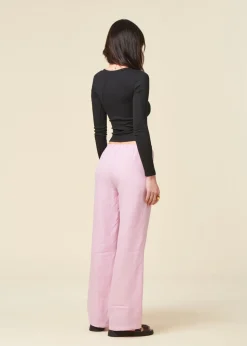 Pantalon en lin | rose 