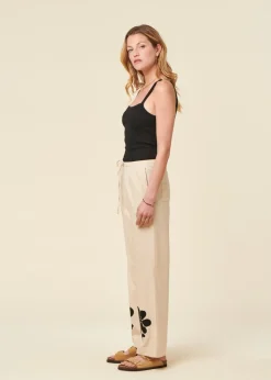 Pantalon fluide en coton bio | écru "marygold brigitte pants"