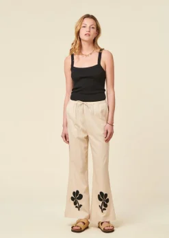 Pantalon fluide en coton bio | écru 