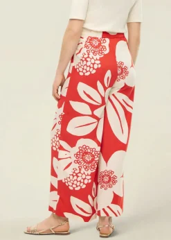 Pantalon fluide en ecovero | rouge "boho breeze culotte trousers"