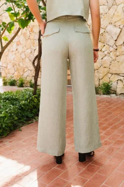 Pantalon fluide en matière recyclée | vert 