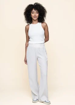 Pantalon froissé en tencel | blanc "hava - offwhite"