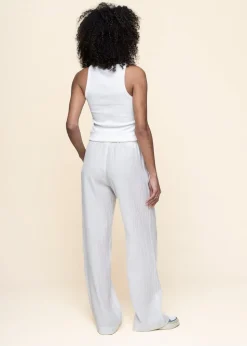 Pantalon froissé en tencel | blanc "hava - offwhite"