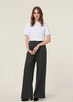 Pantalon jersey en ecovero et matière recyclée | gris "himaari - steel melange"