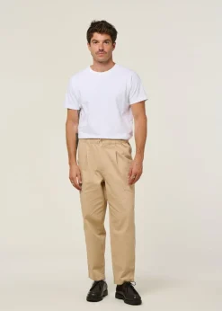 Pantalon large cargo en coton bio | crème "cream max pants"