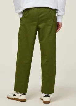 Pantalon large cargo en coton bio | vert 