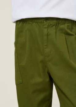 Pantalon large cargo en coton bio | vert 
