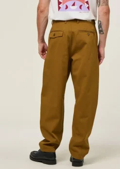 Pantalon large en coton bio | marron "light oak wotan pants brown"