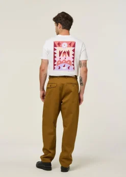 Pantalon large en coton bio | marron 