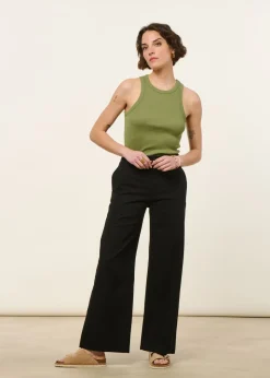 Pantalon large en coton bio | noir 