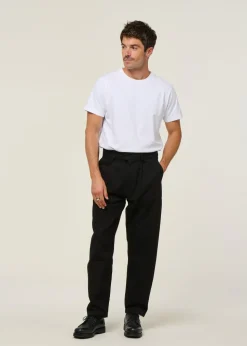 Pantalon large en coton bio | noir "wotan black"