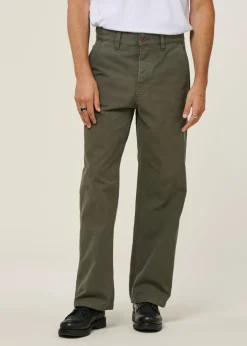 Pantalon large en coton bio | vert "tuff tony pants duck canvas"