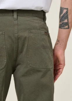 Pantalon large en coton bio | vert 