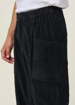 Pantalon large en velours côtelé | bleu 