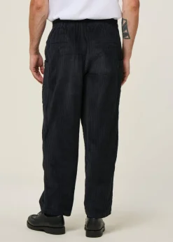 Pantalon large en velours côtelé | bleu 