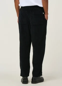Pantalon large velours côtelé en coton bio | noir "cord wide pant - true black"