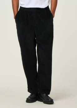 Pantalon large velours côtelé en coton bio | noir 