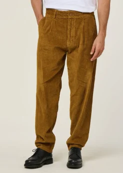 Pantalon large velours en coton bio | camel 