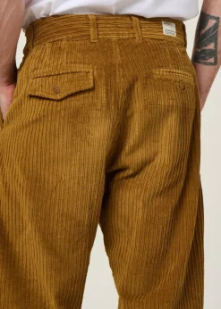 Pantalon large velours en coton bio | camel 