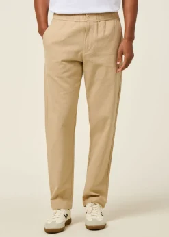 Pantalon léger en coton bio | beige "oatmeal light travel pants"