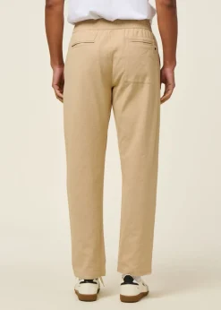 Pantalon léger en coton bio | beige "oatmeal light travel pants"