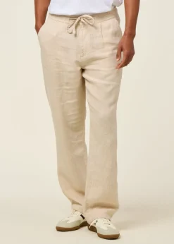 Pantalon léger en lin bio | beige "loose linen pant light feather gray"