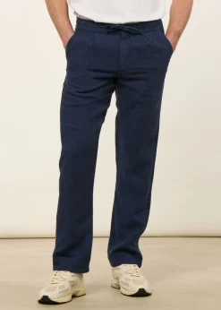 Pantalon léger en lin bio | marine "loose linen pant total eclipse"