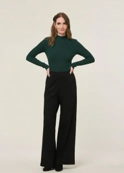 Pantalon noir jersey en ecovero et matière recyclée | noir "himaari black"