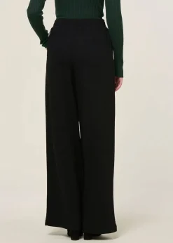 Pantalon noir jersey en ecovero et matière recyclée | noir "himaari black"