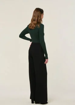 Pantalon noir jersey en ecovero et matière recyclée | noir 