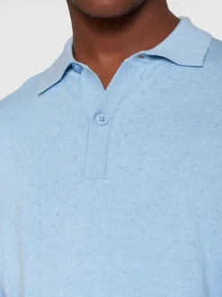 Polo en coton bio et en laine | bleu 