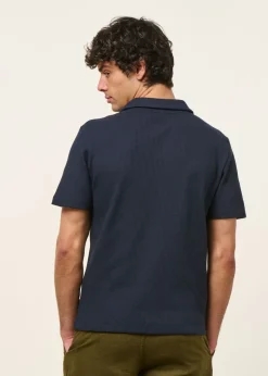 Polo en coton bio piqué | marine - canning