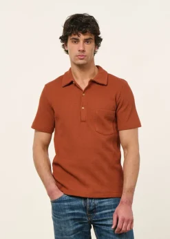 Polo en coton bio piqué | rouille "canning - coconut shell"