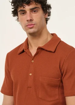 Polo en coton bio piqué | rouille "canning - coconut shell"
