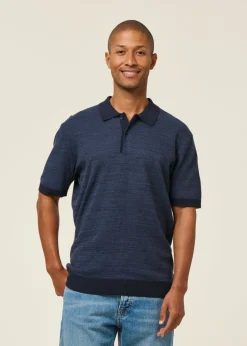 Polo maille en coton bio | marine "knitted polo - night sky"