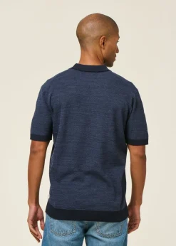 Polo maille en coton bio | marine 