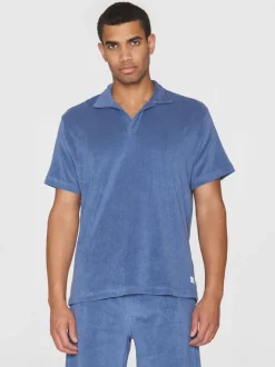 Polo éponge en coton bio | bleu "loose terry polo moonlight blue"