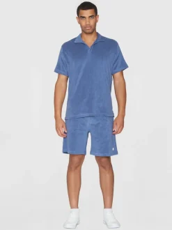 Polo éponge en coton bio | bleu "loose terry polo moonlight blue"