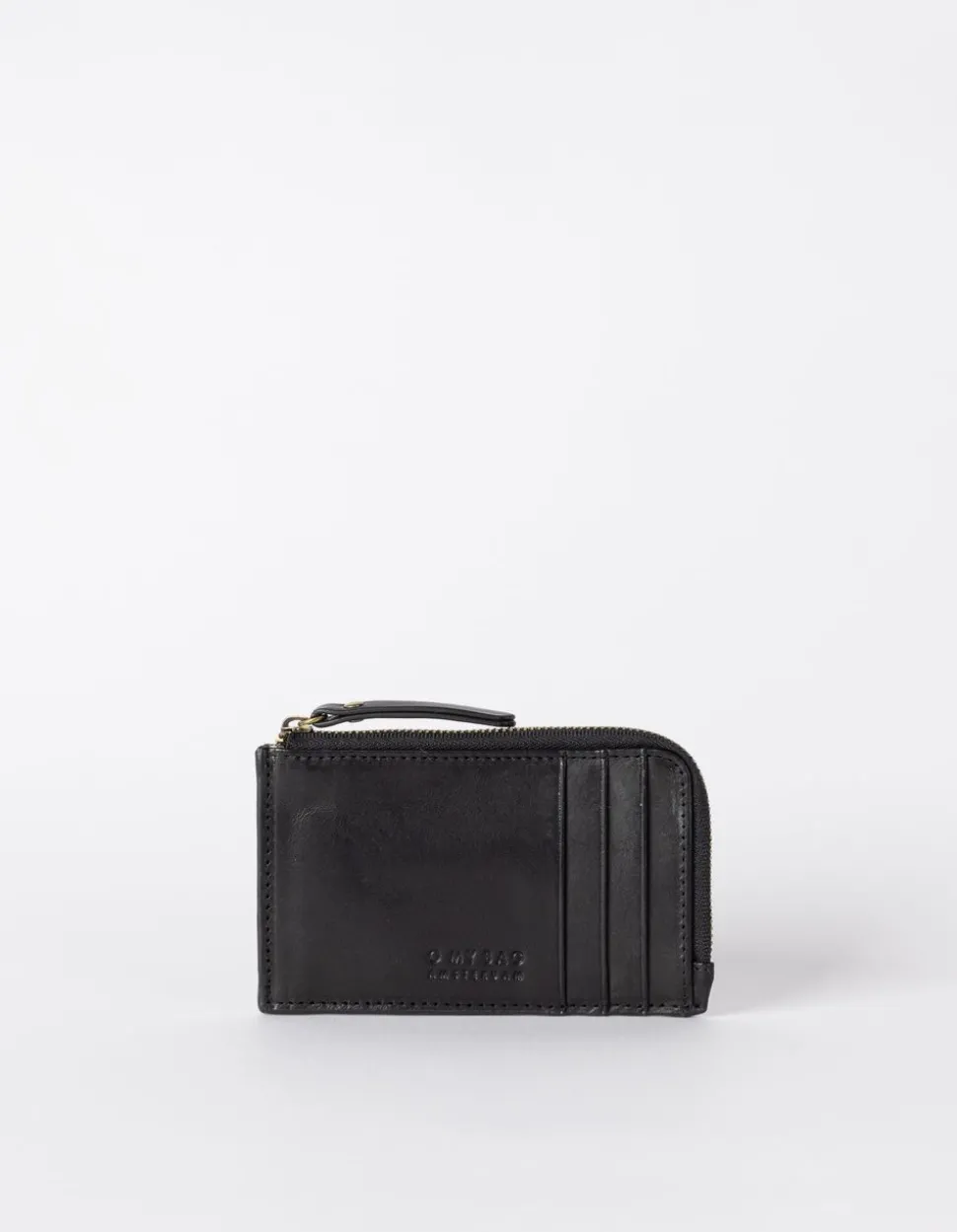 Portefeuille en cuir certifié | noir "lola - black classic leather"
