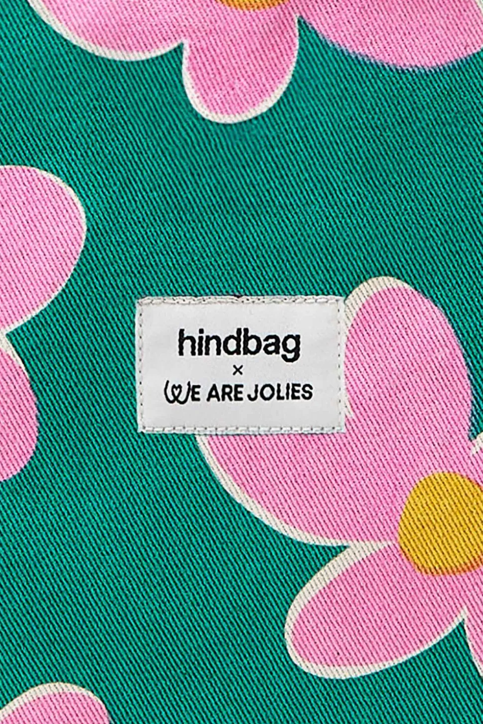 Porte-monnaie en coton bio | multicolor "lili big flower - vert, rose"