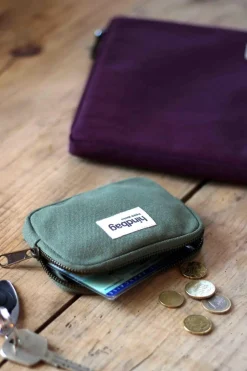 Porte-monnaie en coton bio | olive "lili olive"