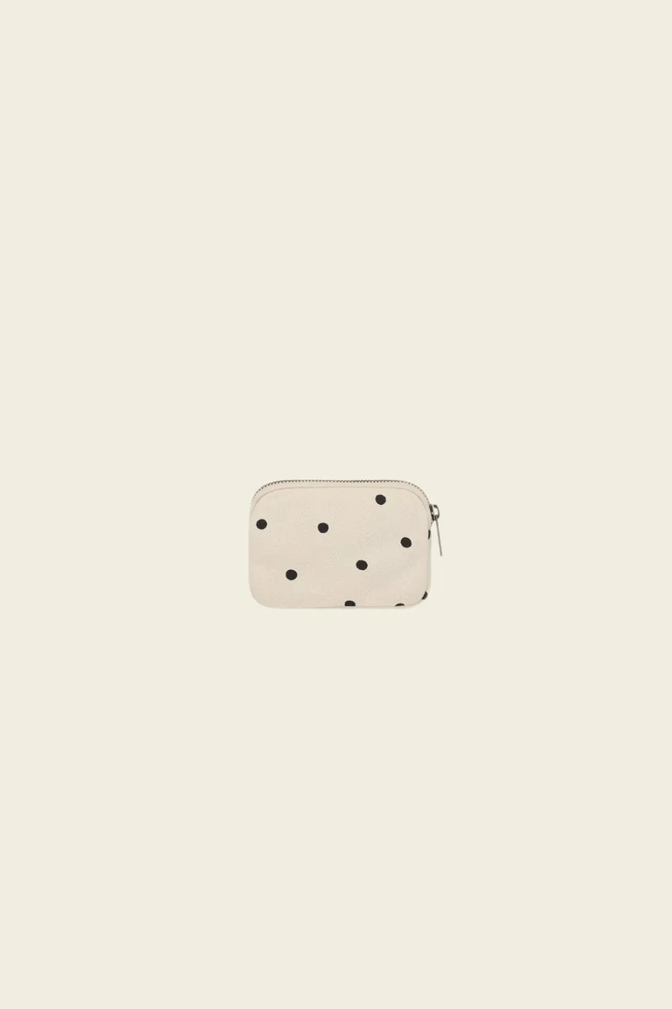 Porte-monnaie en coton bio | pois écru "lili pois écru" - pois ecru