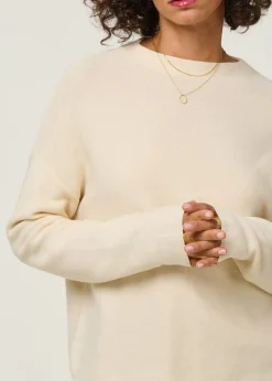 Pull ample en coton bio | beige "merinaa links links oatmilk"