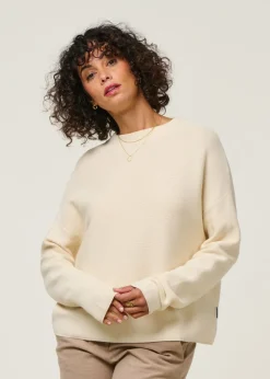 Pull ample en coton bio | beige "merinaa links links oatmilk"
