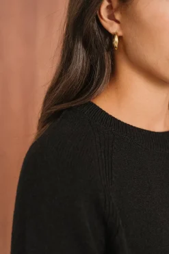 Pull boxy en laine mérinos recyclée | noir