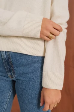 Pull boxy en laine mérinos recyclée | écru