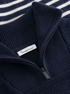 Pull col camionneur en laine bio | marine 